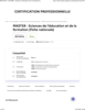 Fiche RNCP des masters de Sciences de l'éducation et de la formation